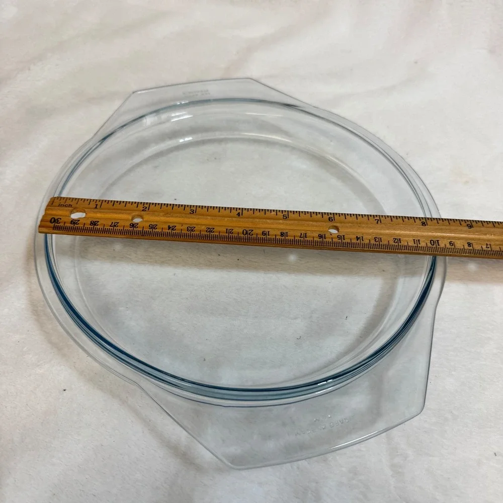 Marinex Round Glass Blue Tint Baking Dish Pie Plate Ovenware Made in Brazil M07‎